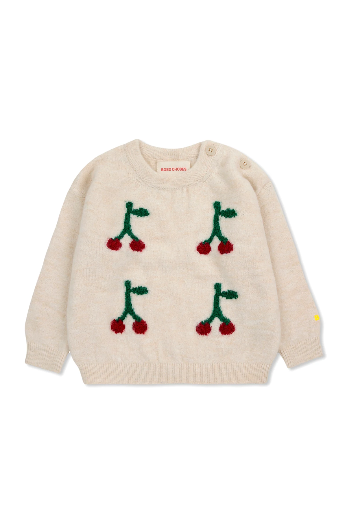 cream Sweater with cherry motif