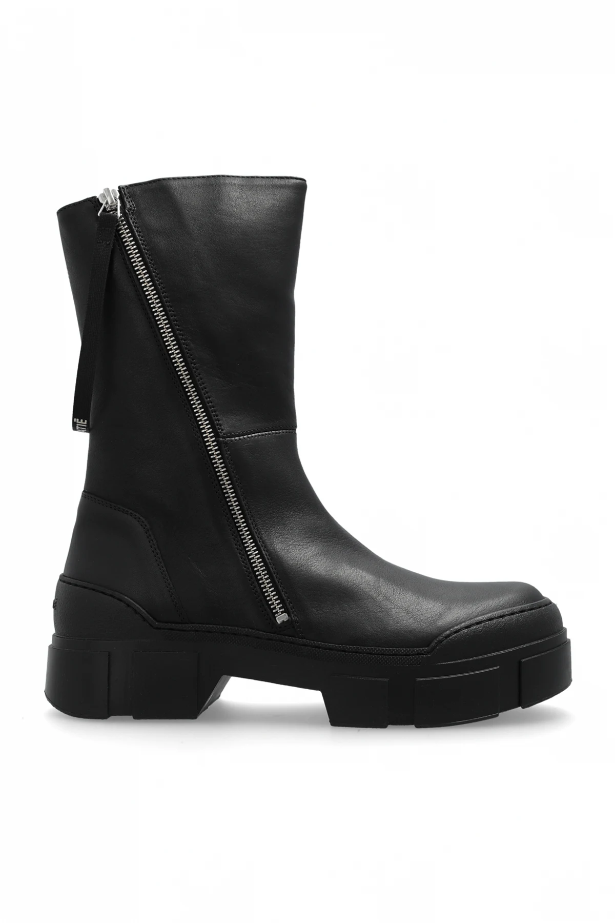 Leder-Stiefeletten mit Plateau