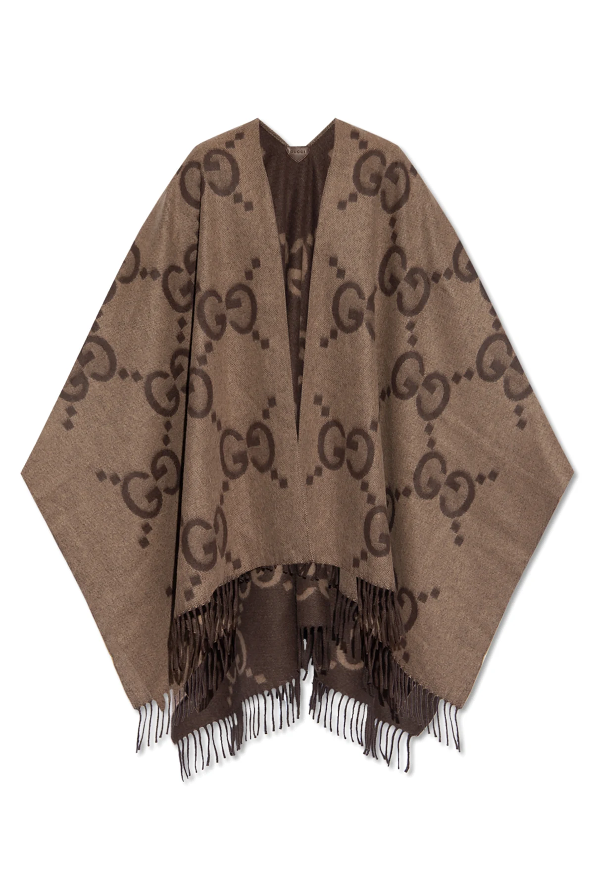 Reversible cashmere poncho
