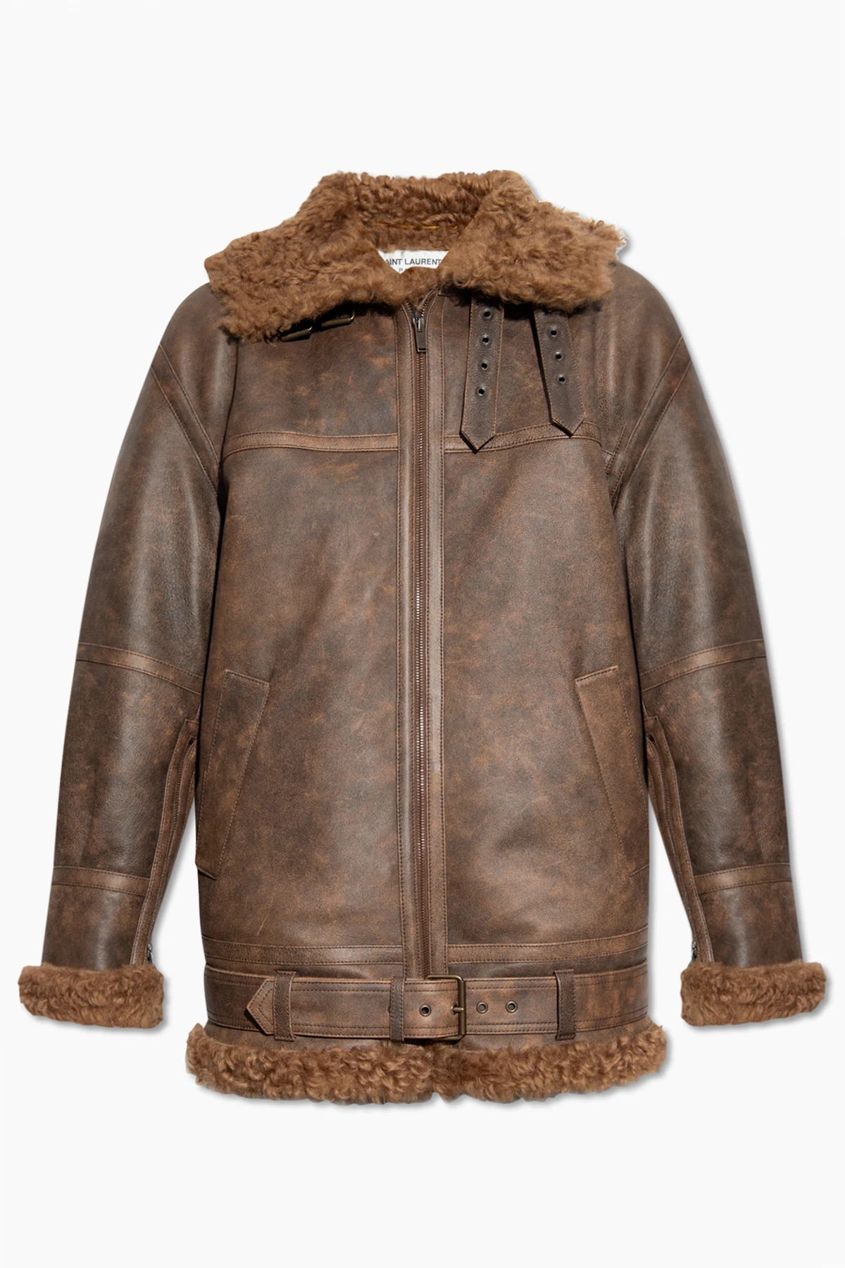 Hooded shearling jacket