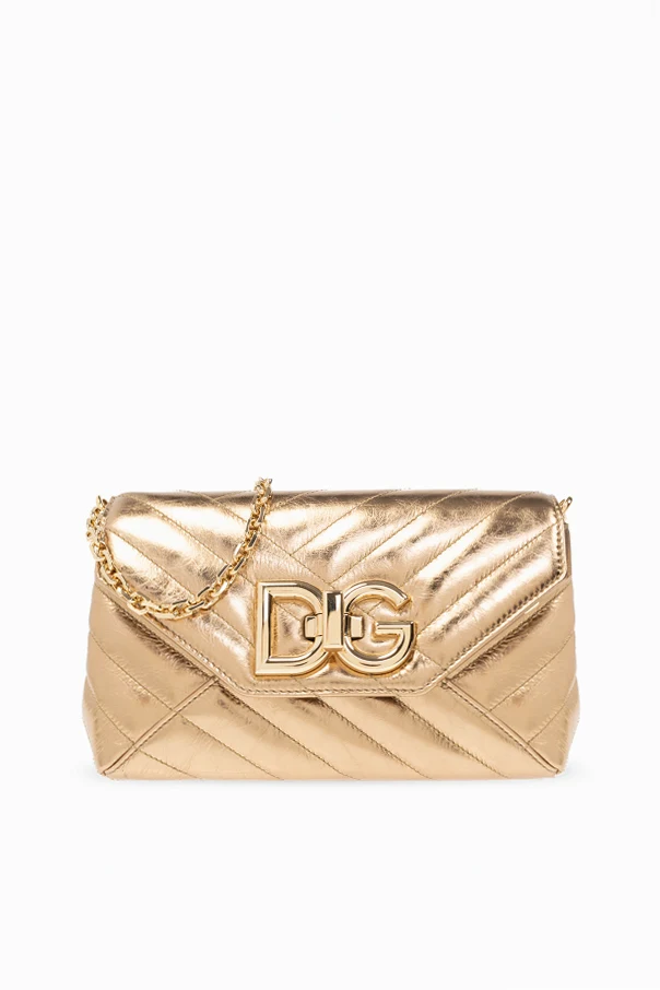 GOLD 'Lop' quilted shoulder bag