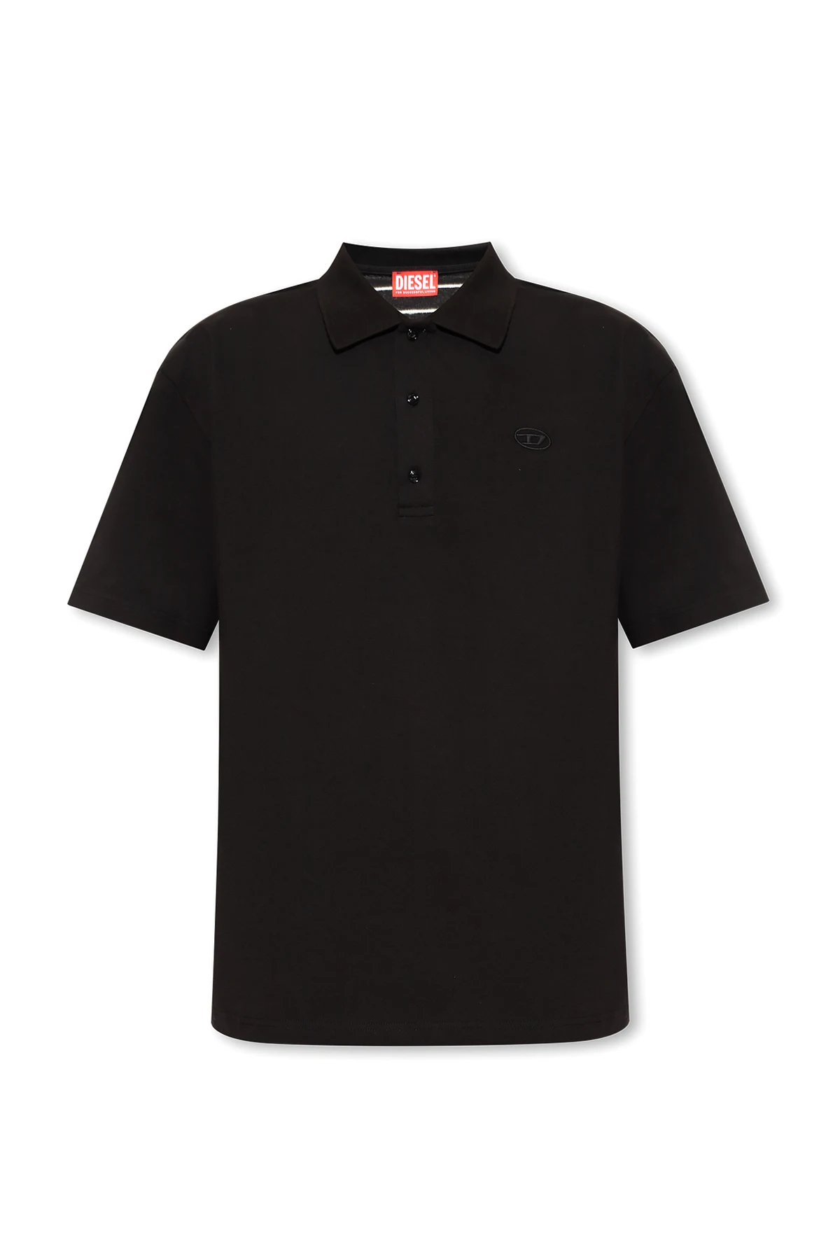 CZARNY Polo z logo ‘T-VORT-MEGOVAL-D’