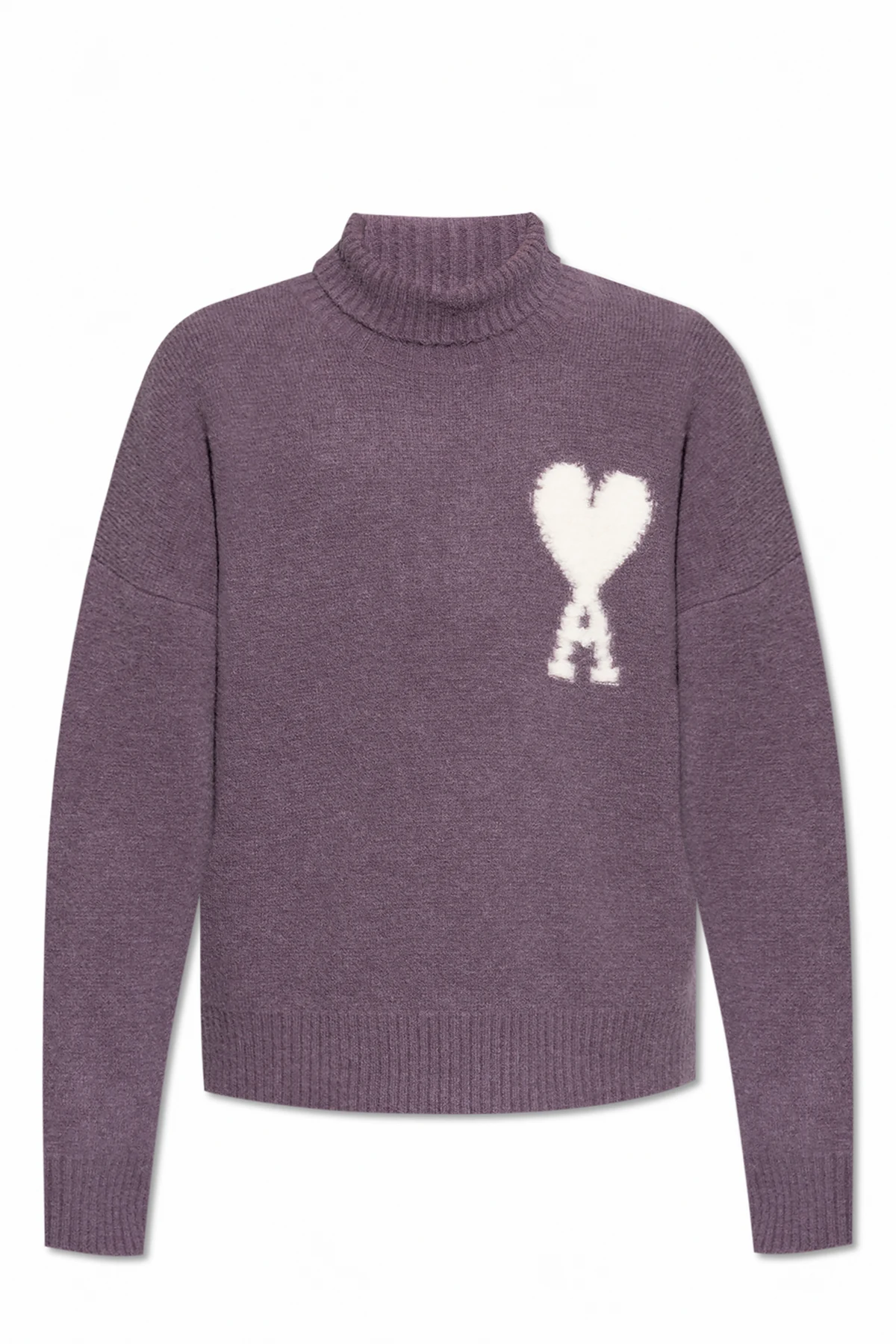 PURPLE Wool Turtleneck with Logo