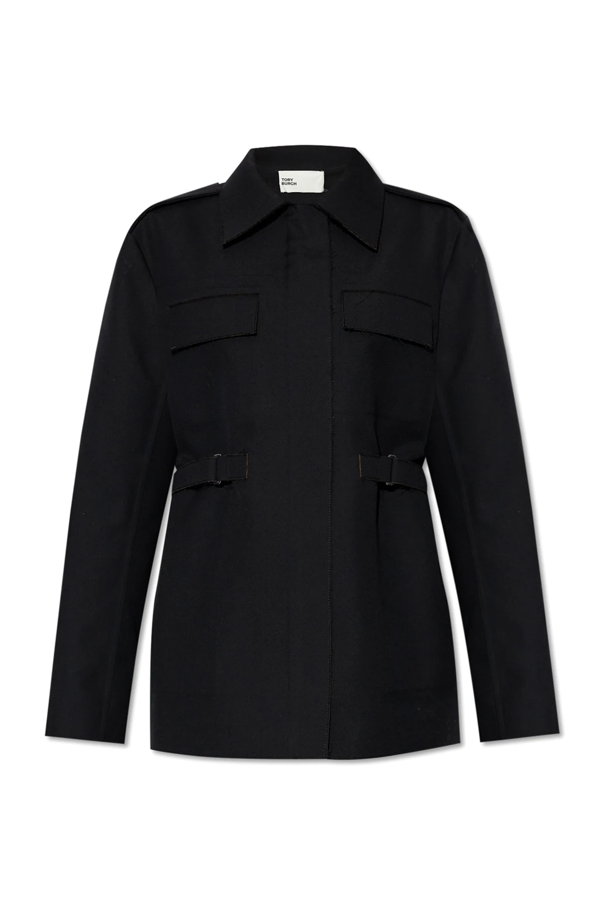 BLACK Jacket with Epaulettes