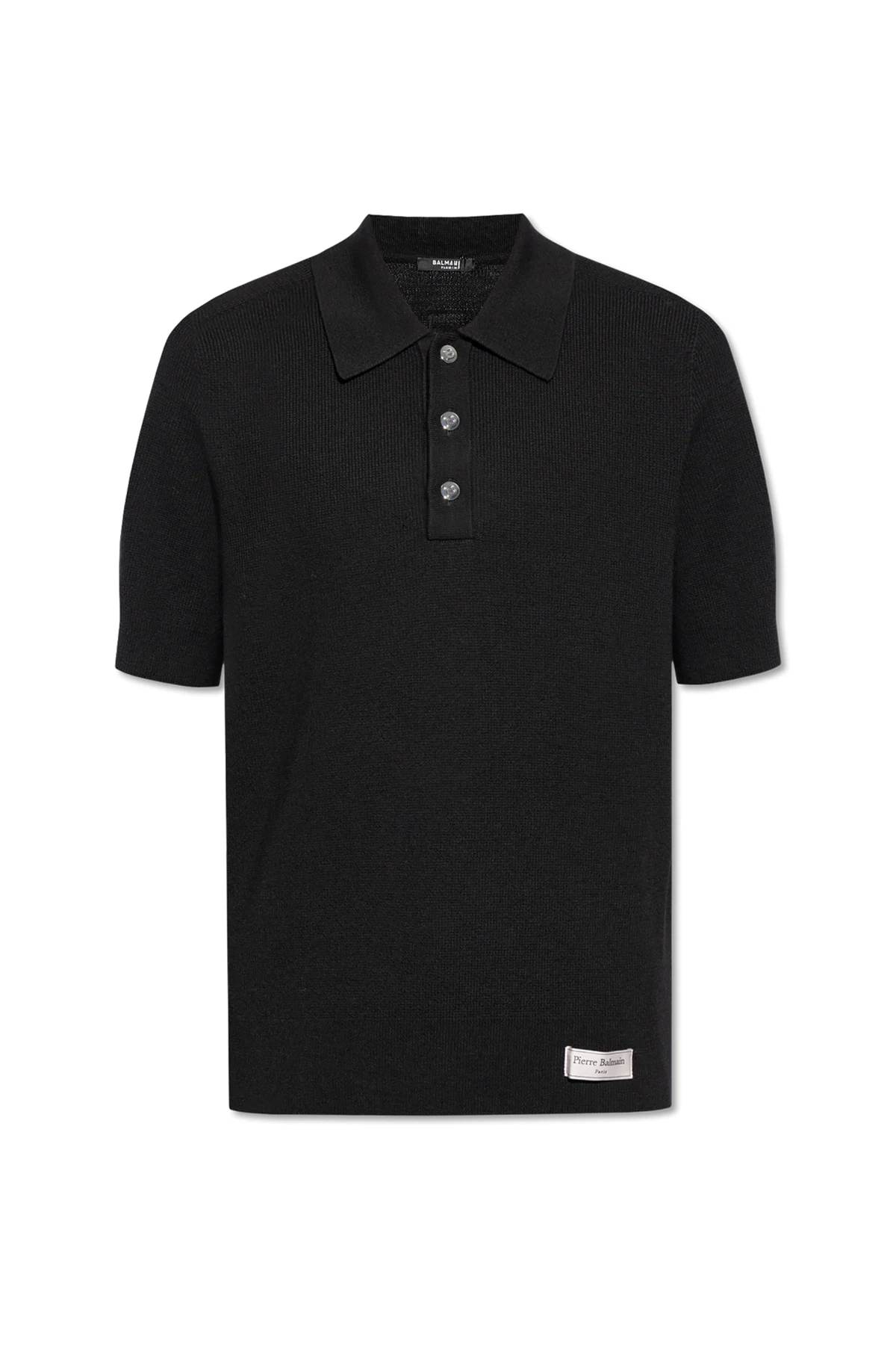BLACK Woolen polo