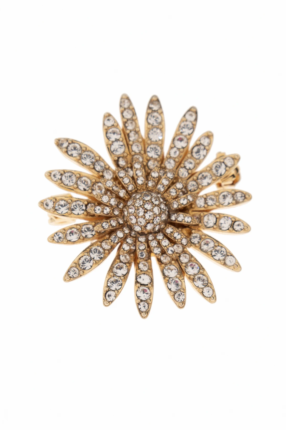 GOLD Crystal-embellished brooch