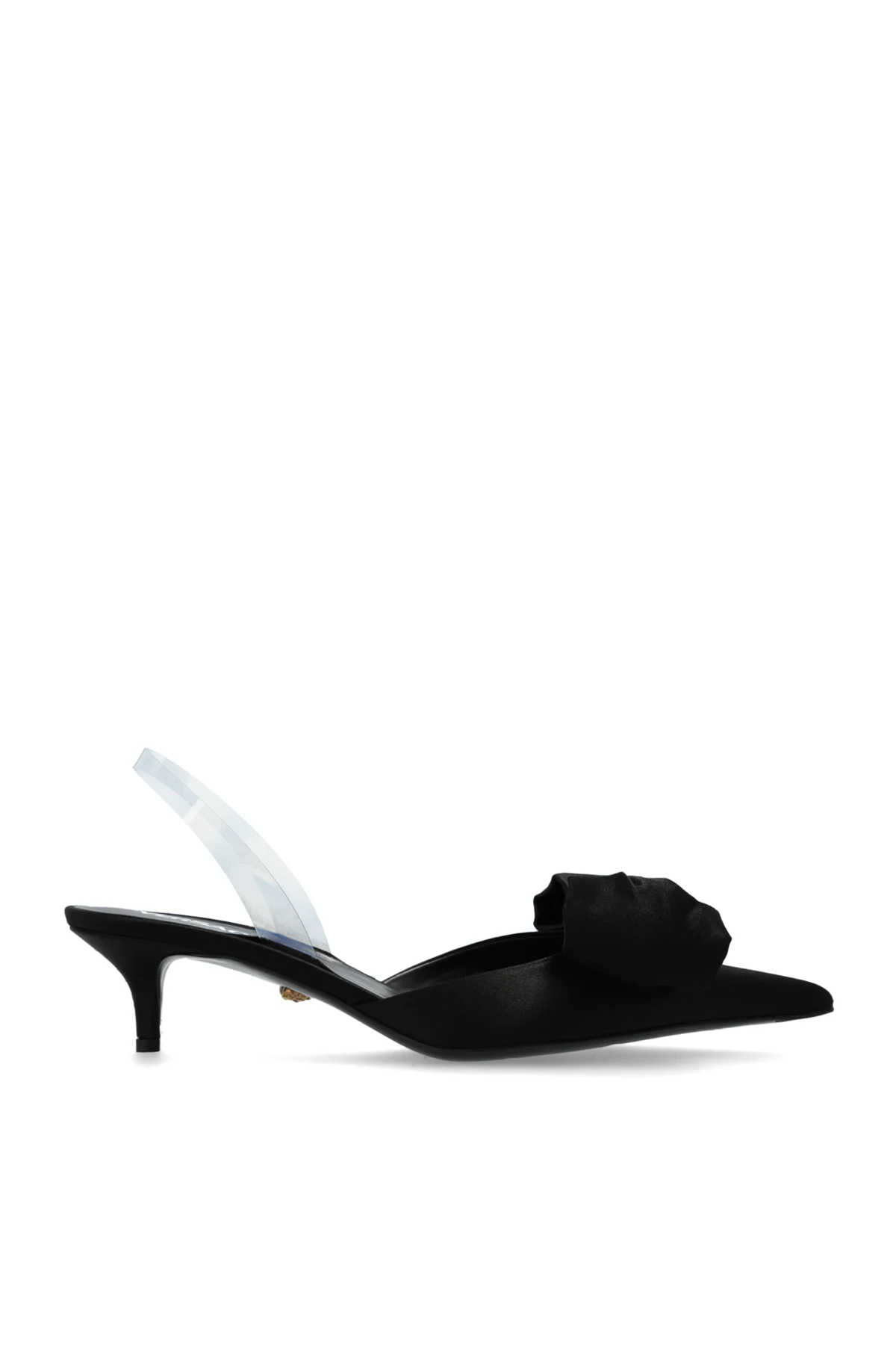 Satynowe buty na obcasie