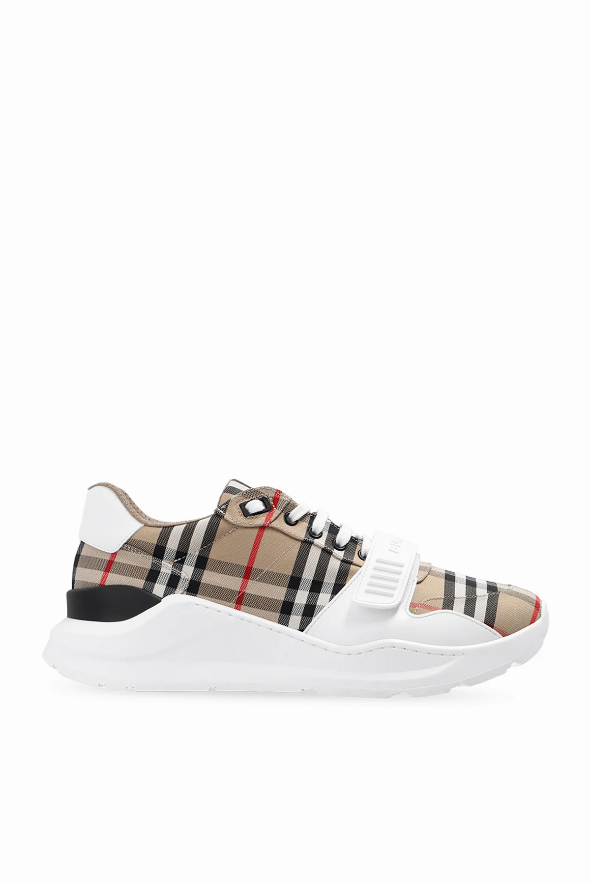 BRĄZOWY Buty sportowe ze wzorem kratę