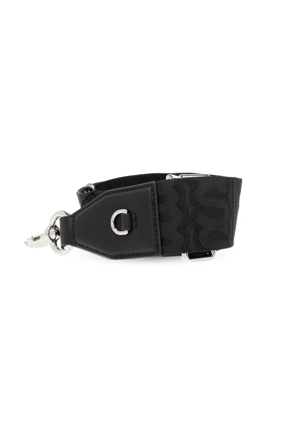 CZARNY Pas do torby z monogramem