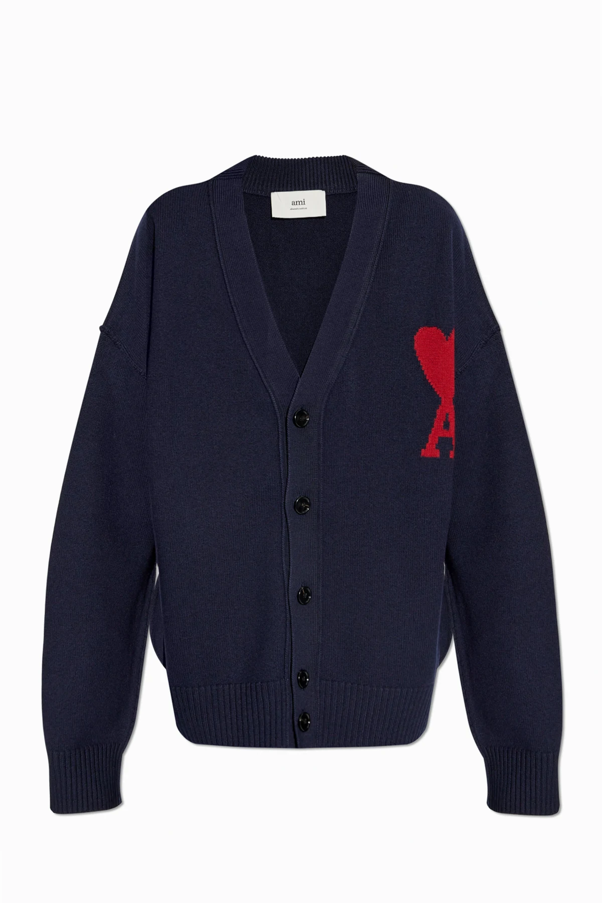 NAVY BLUE Cardigan with embroidered logo