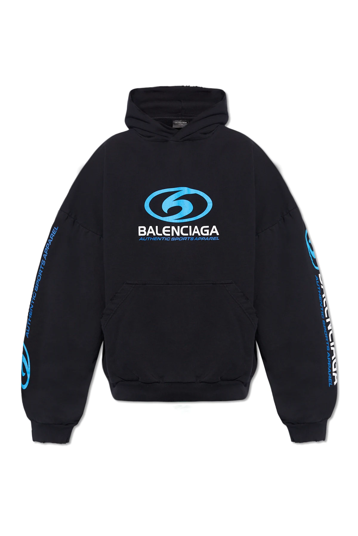 BLACK Logo-printed hoodie