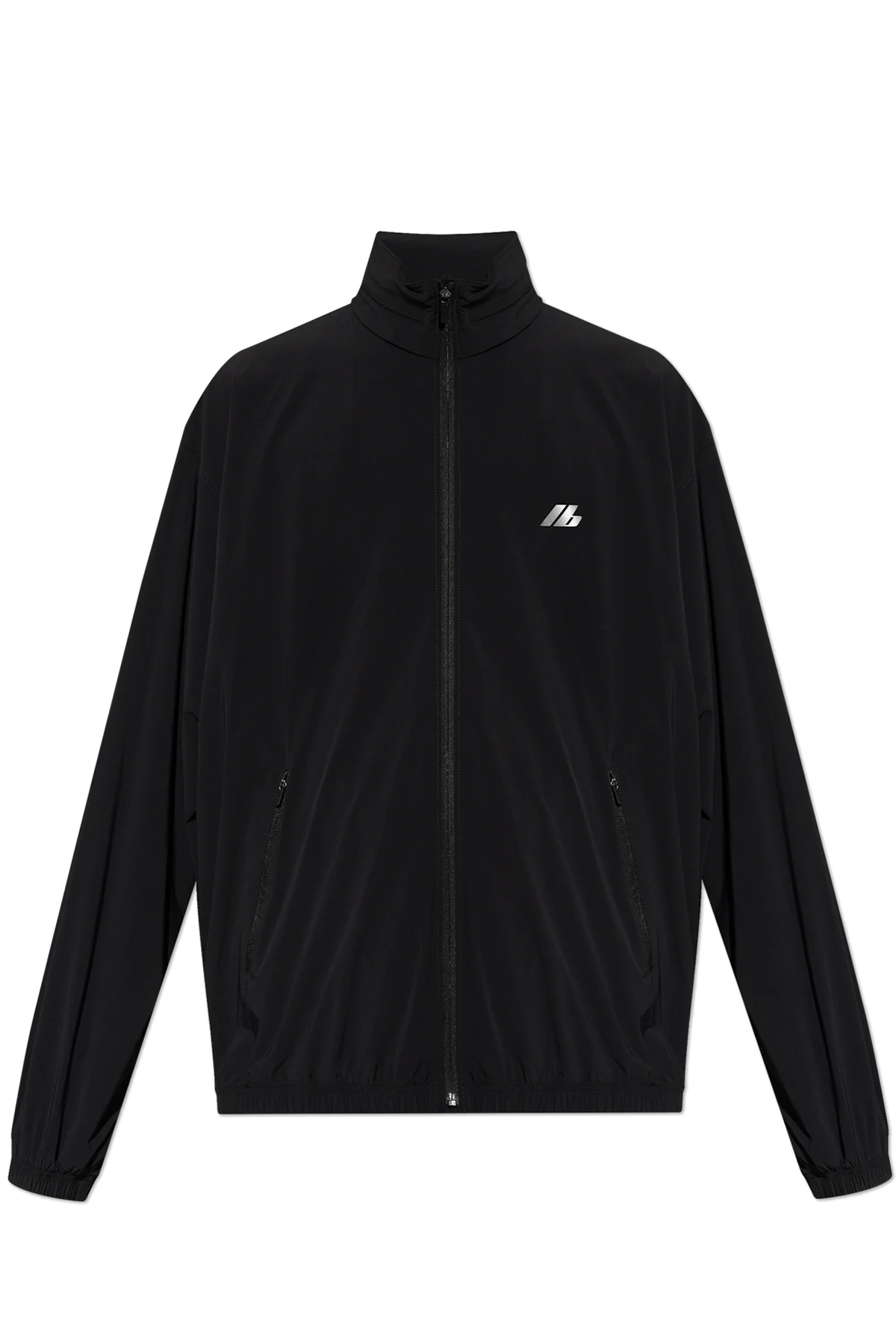 BLACK Lightweight jacket with printed logo