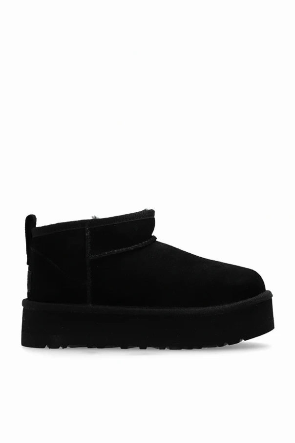 BLACK Snow Boots Kids Classic Ultra Mini Platform