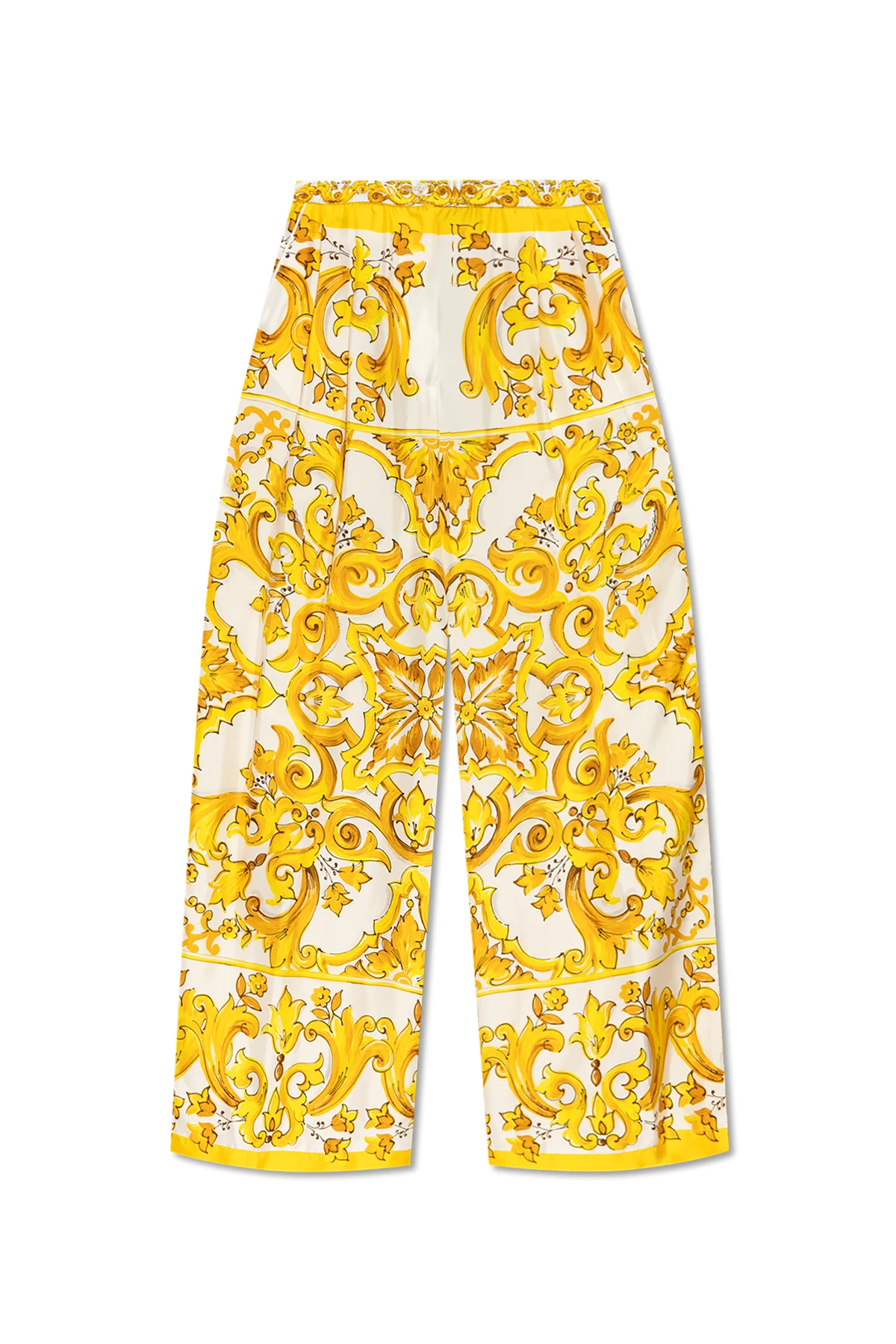 YELLOW  Pants with `Majolica` print
