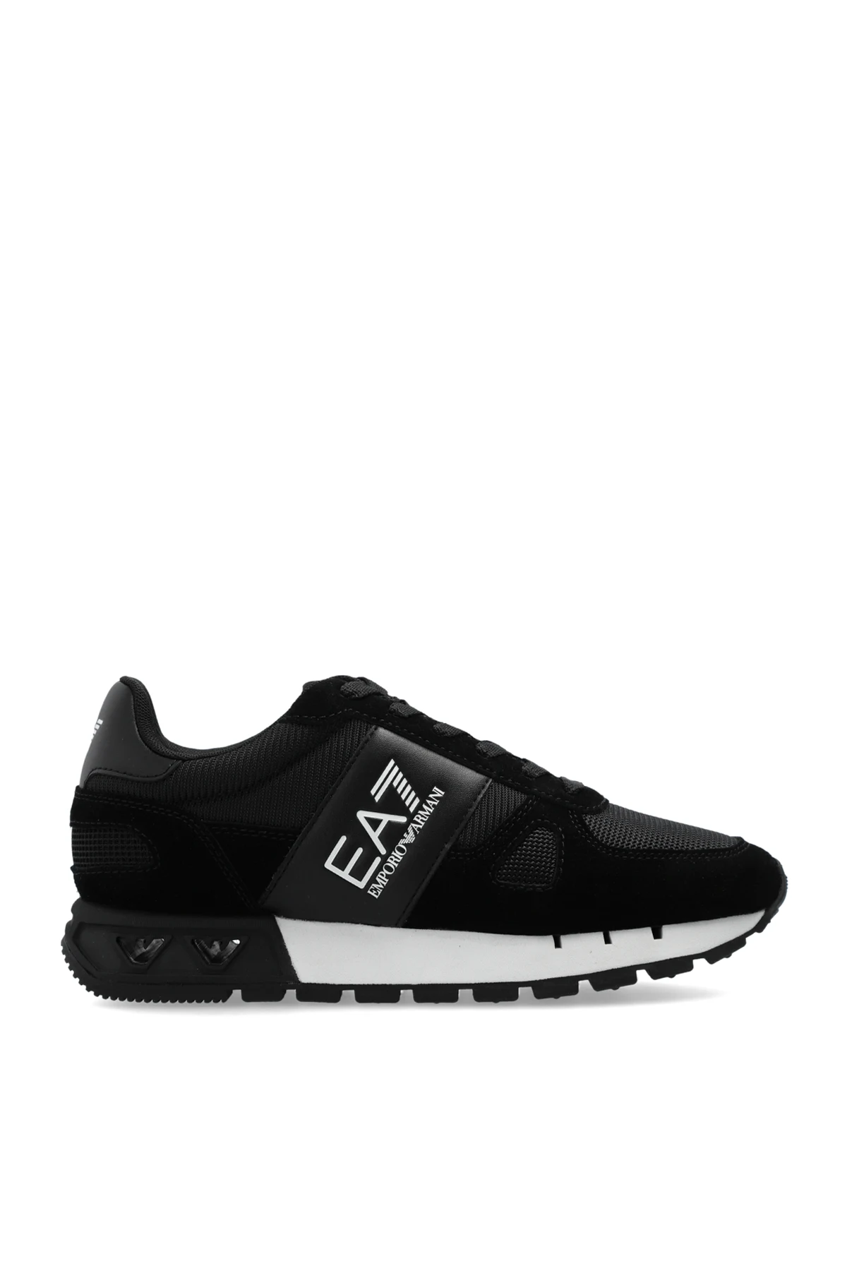 BLACK EA7 Emporio Armani sports shoes with logo