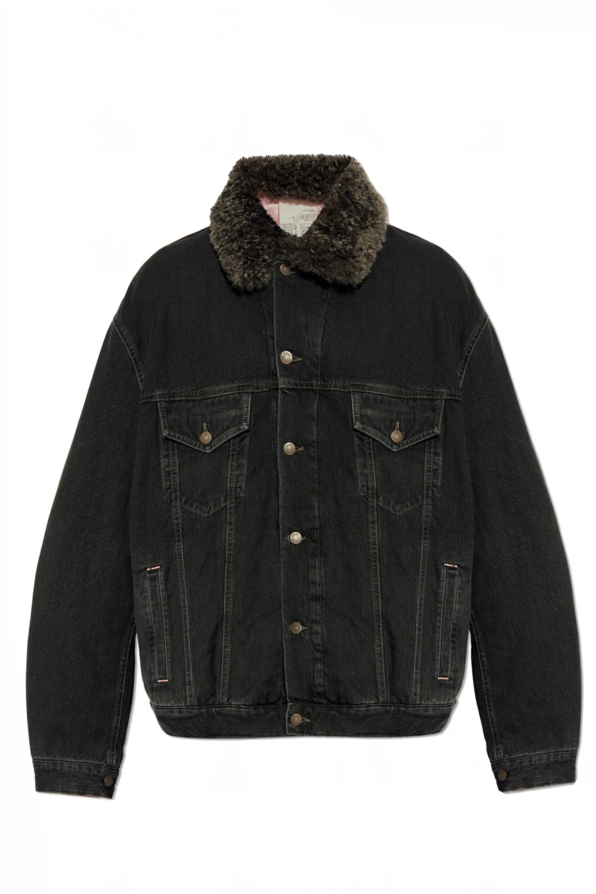 Jeansjacke mit Pelzkragen