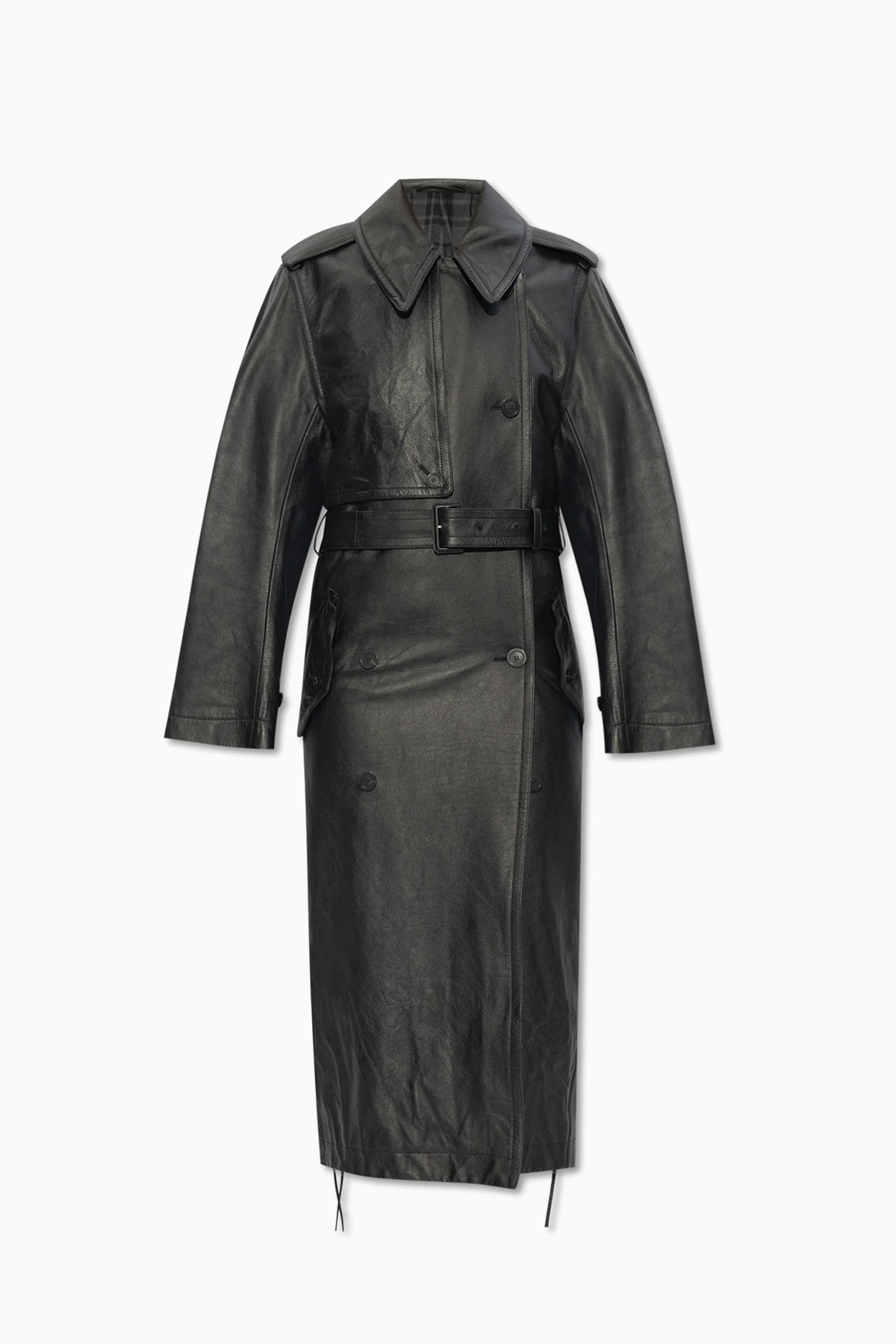 Leather trench coat