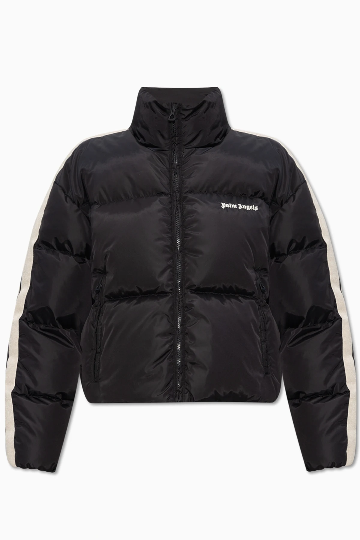 Cropped down jacket with logo