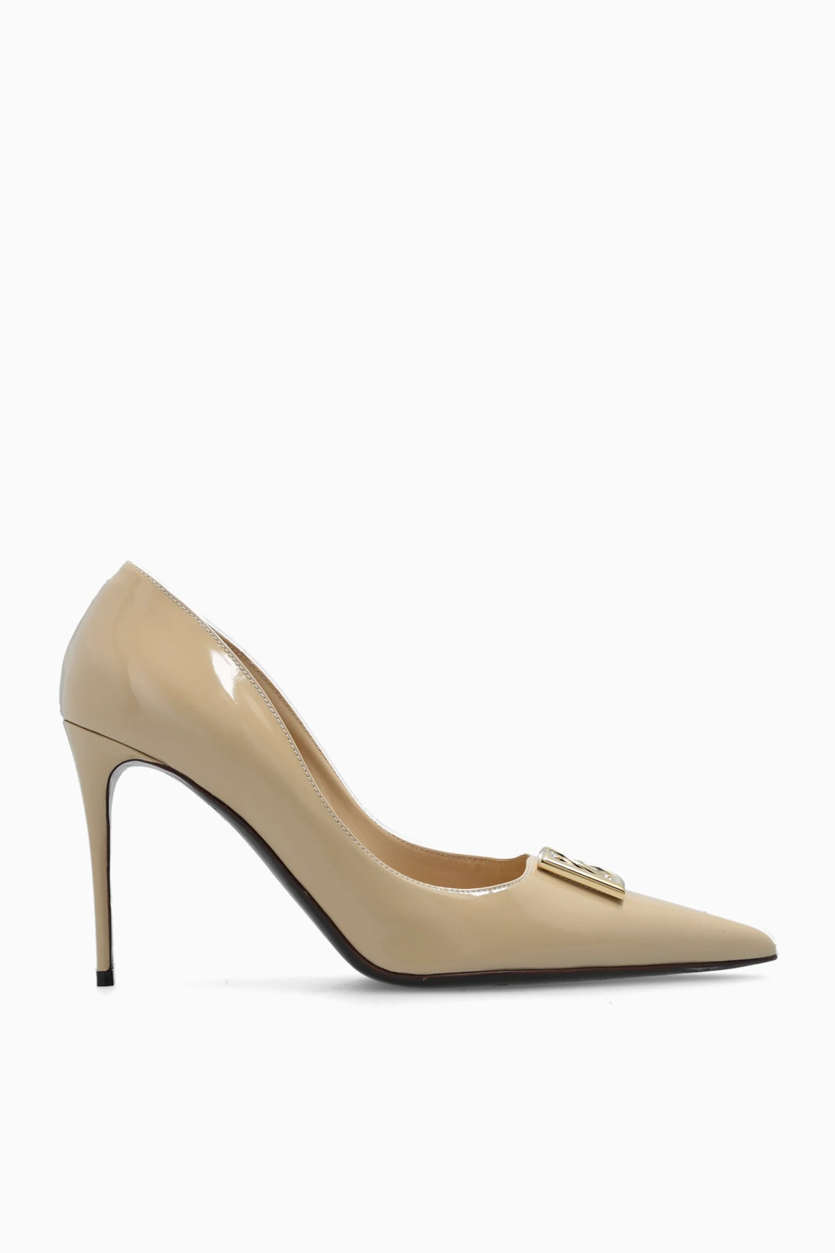 beige Patent leather pumps
