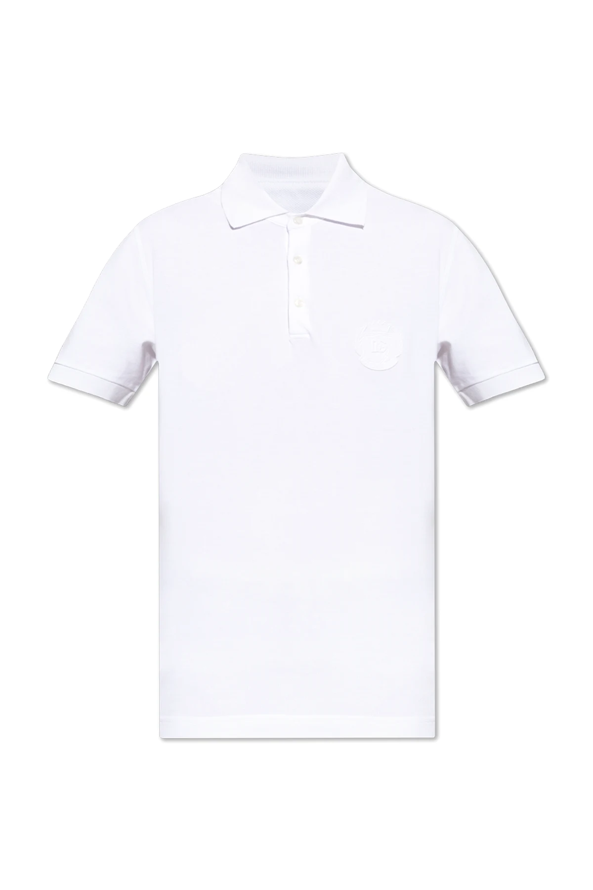 WHITE Cotton polo with logo