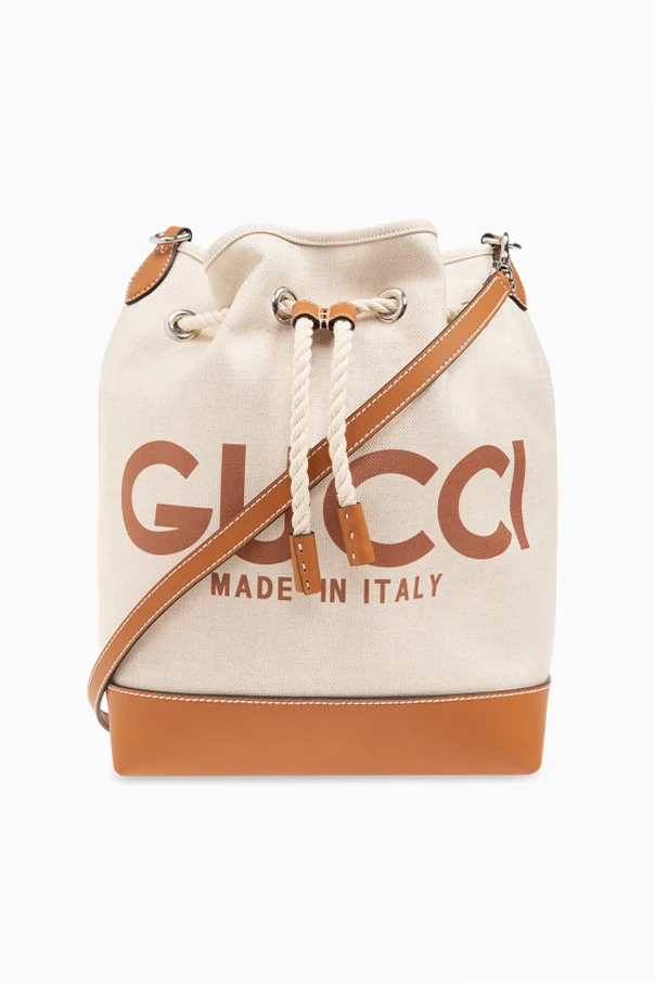 BEIGE Reversible bucket shoulder bag