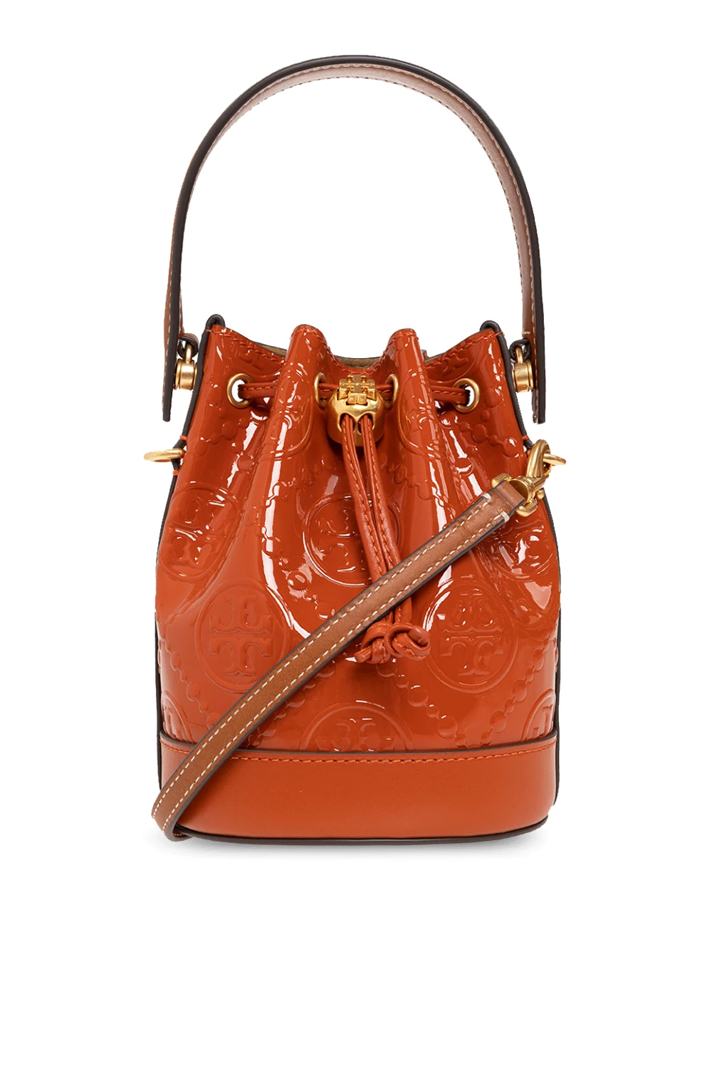 BROWN ‘T Monogram Mini’ bucket bag