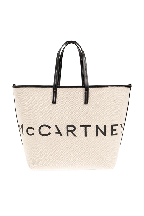 cream Shopper bag with logo