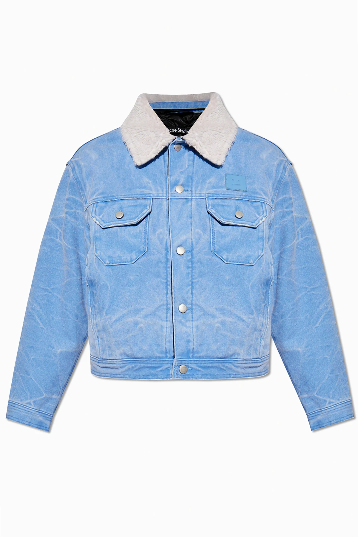 Denim jacket with detachable collar