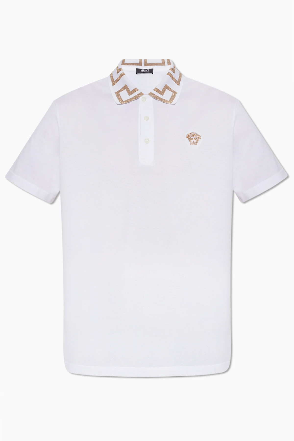 WHITE Polo shirt with lurex yarn