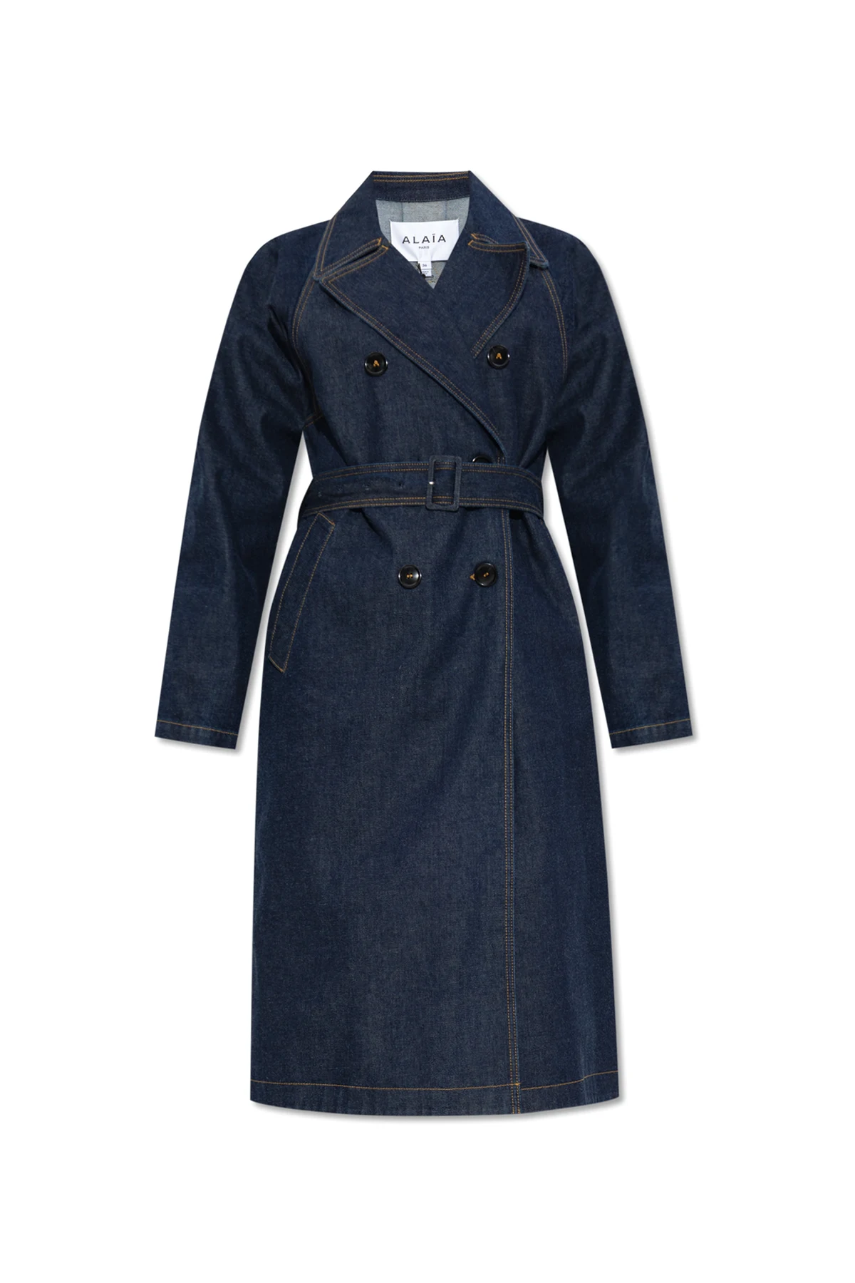 Denim trench coat