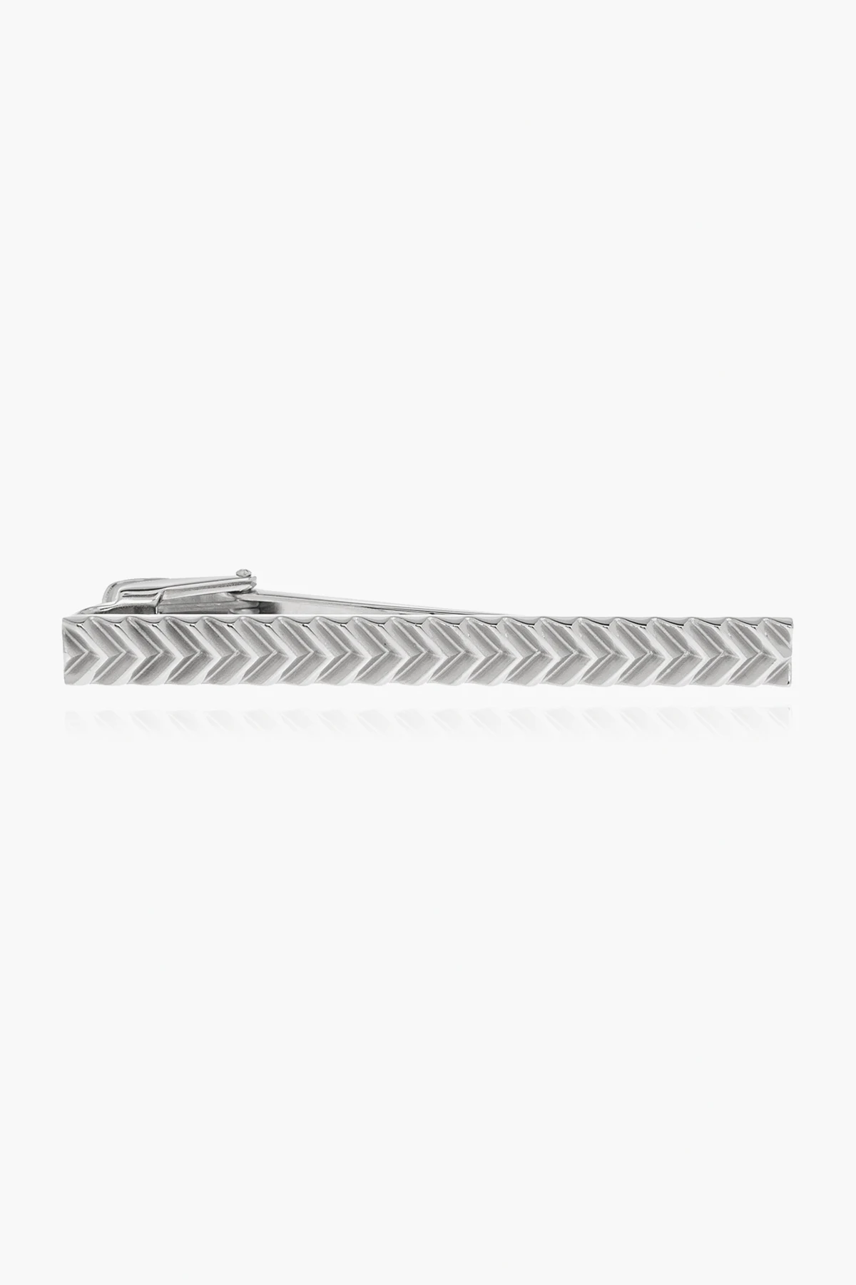 SILVER Textured tie clip