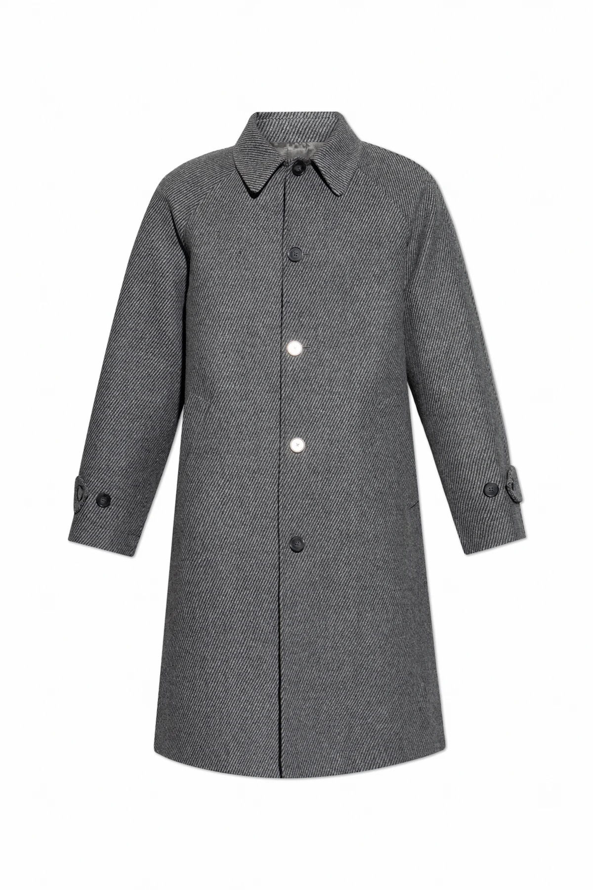 Płaszcz z wełnianym wykończeniem