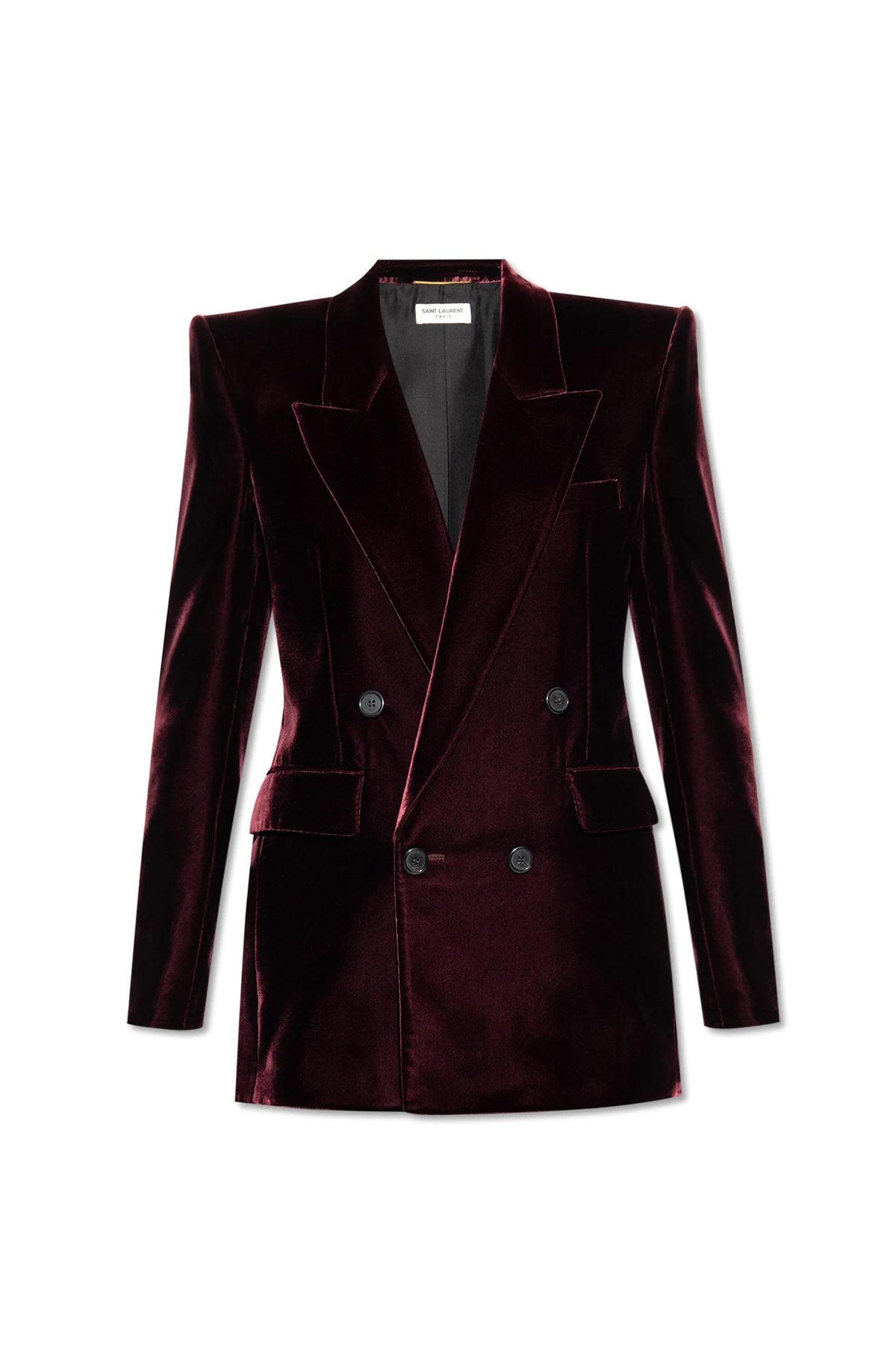 BURGUNDY Velvet double-breasted blazer
