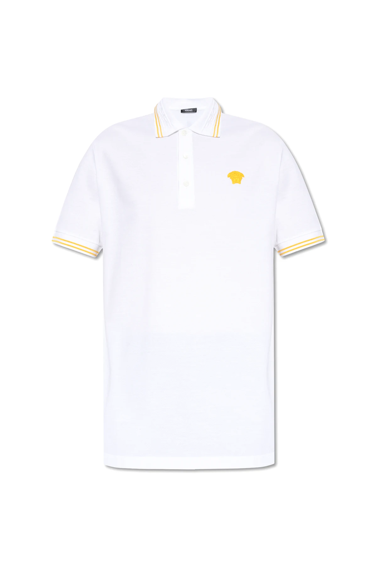 WHITE Polo shirt with Medusa face