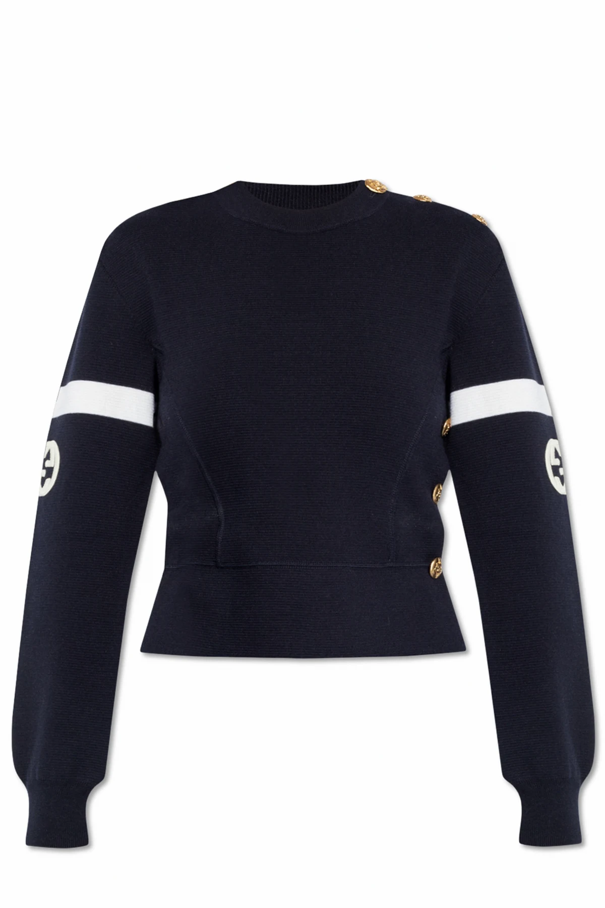 GRANATOWY Sweter z logo