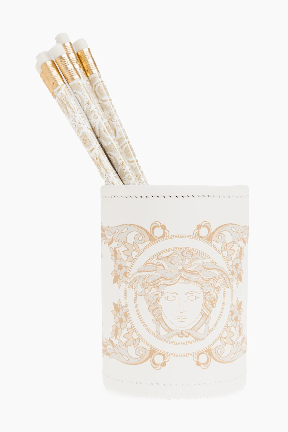 WHITE Set: six pencils and container