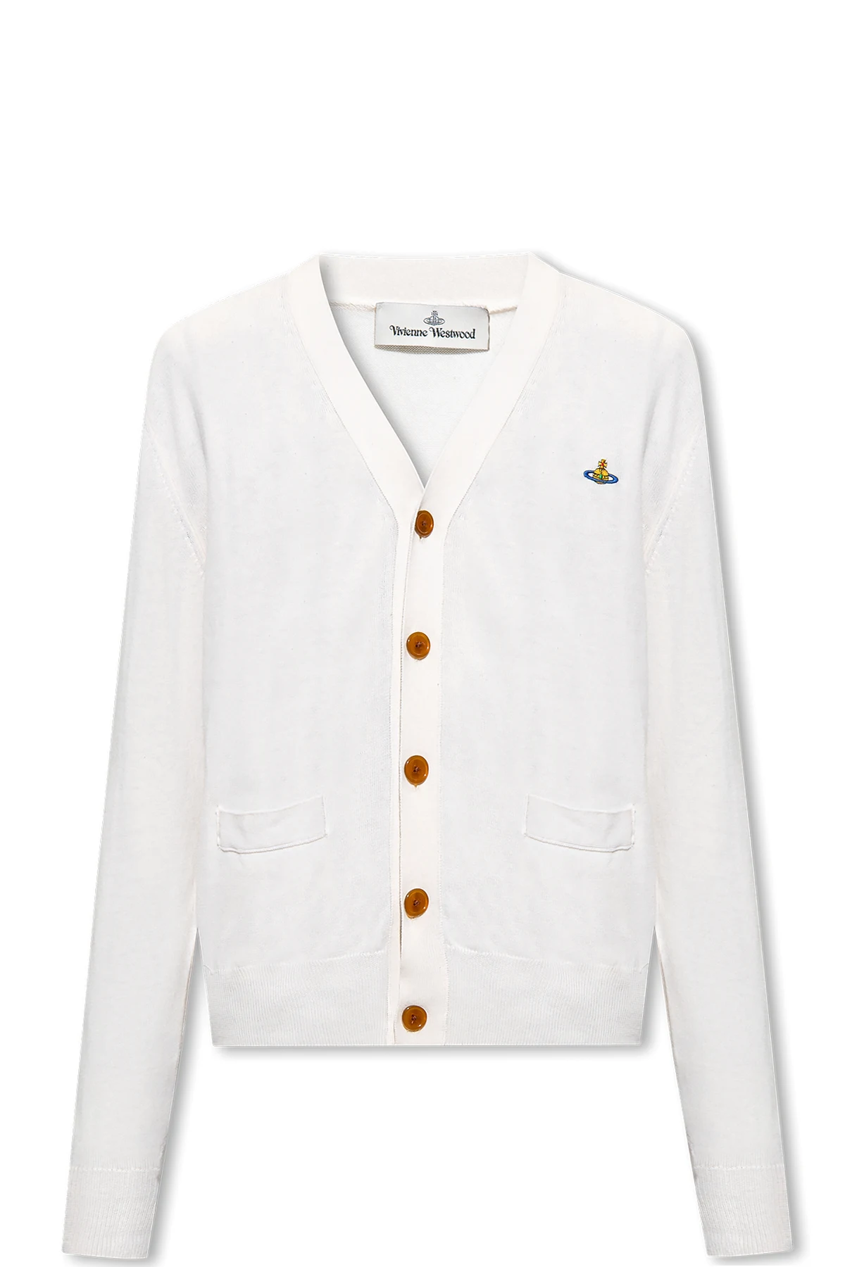 beige Cardigan with logo