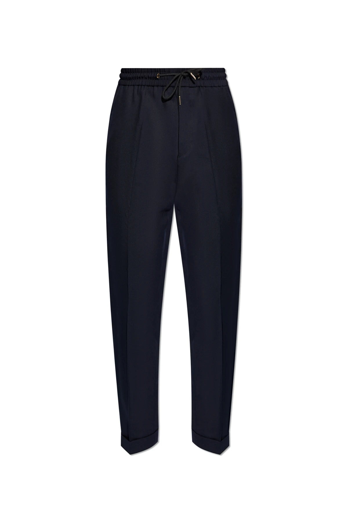 Wool pleat-front trousers