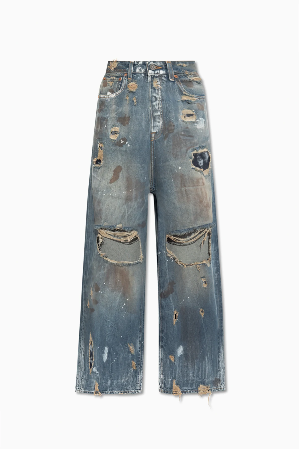 BLUE Jeans with a destruction effect