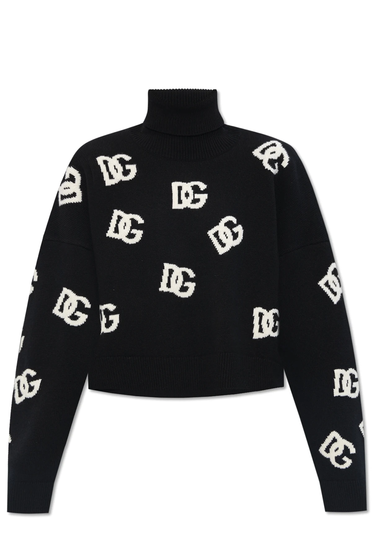 Monogrammed wool turtleneck sweater