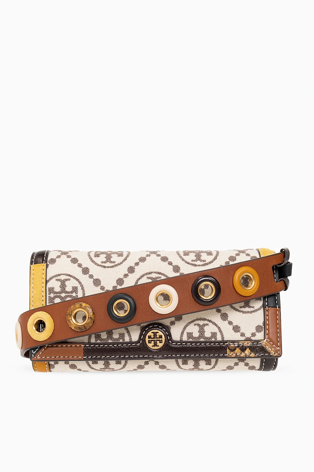 beige ‘T Monogram’ wallet with strap
