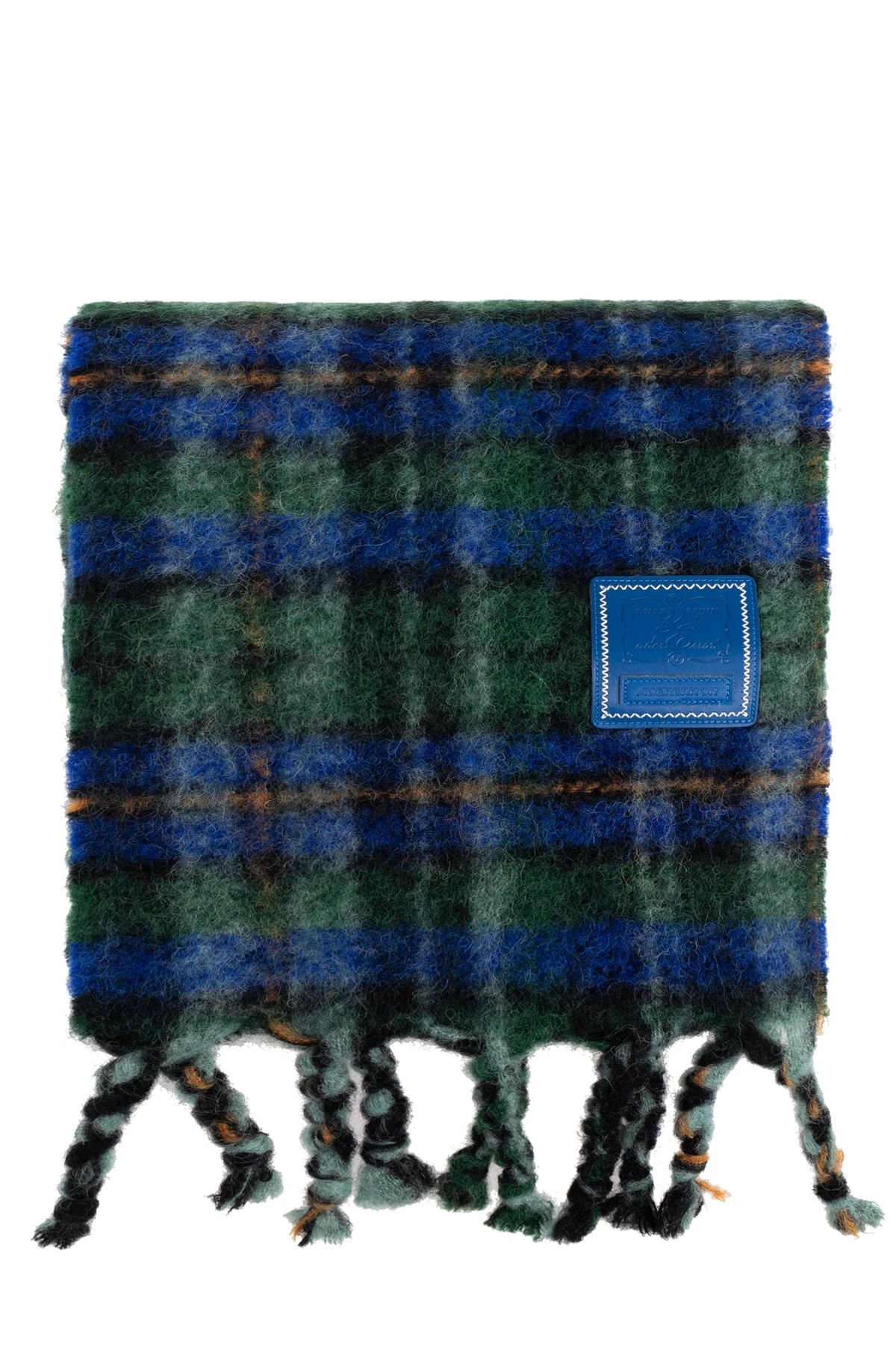 GREEN Scarf with check pattern