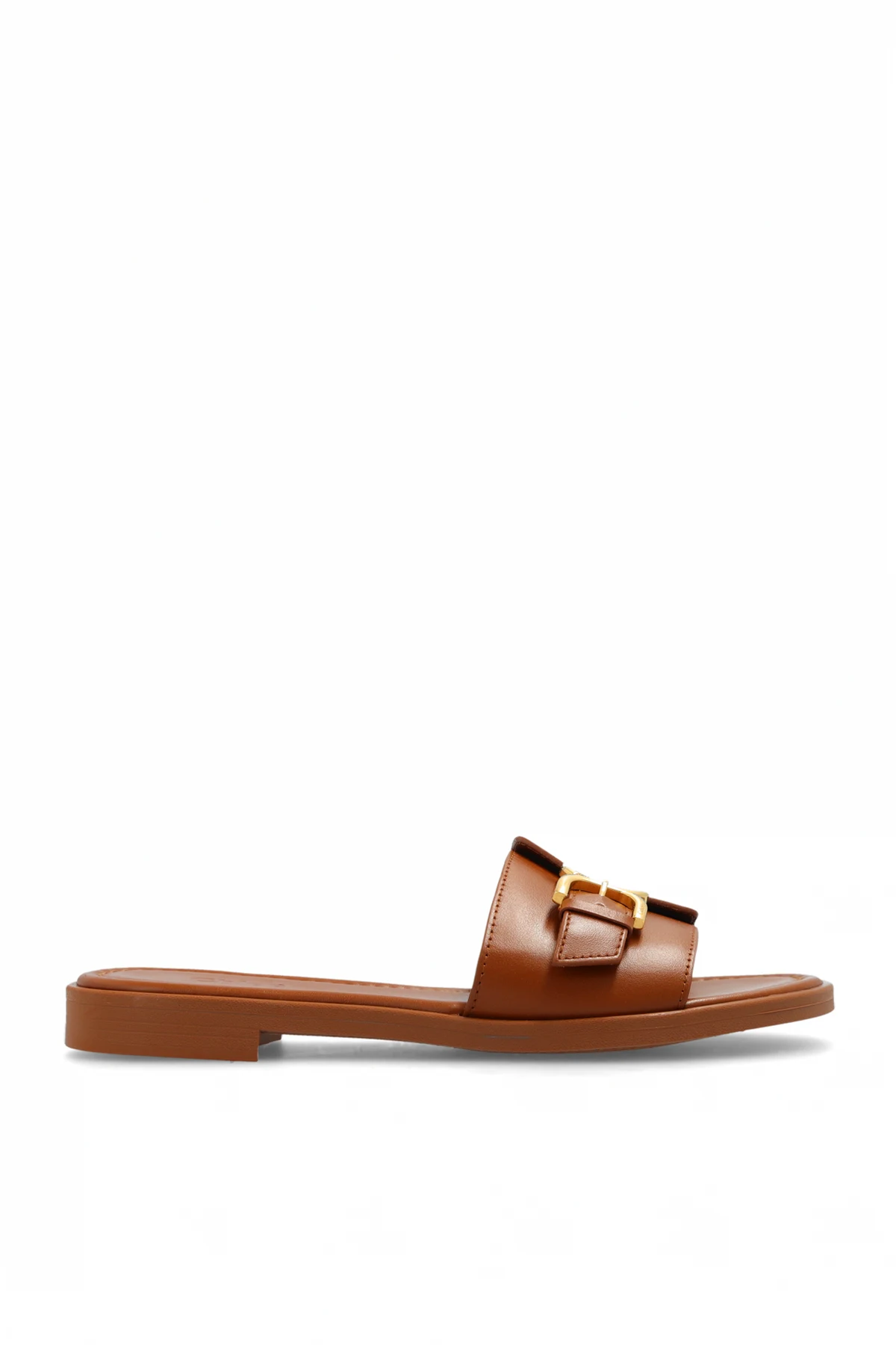 ‘Marcie’ leather slides