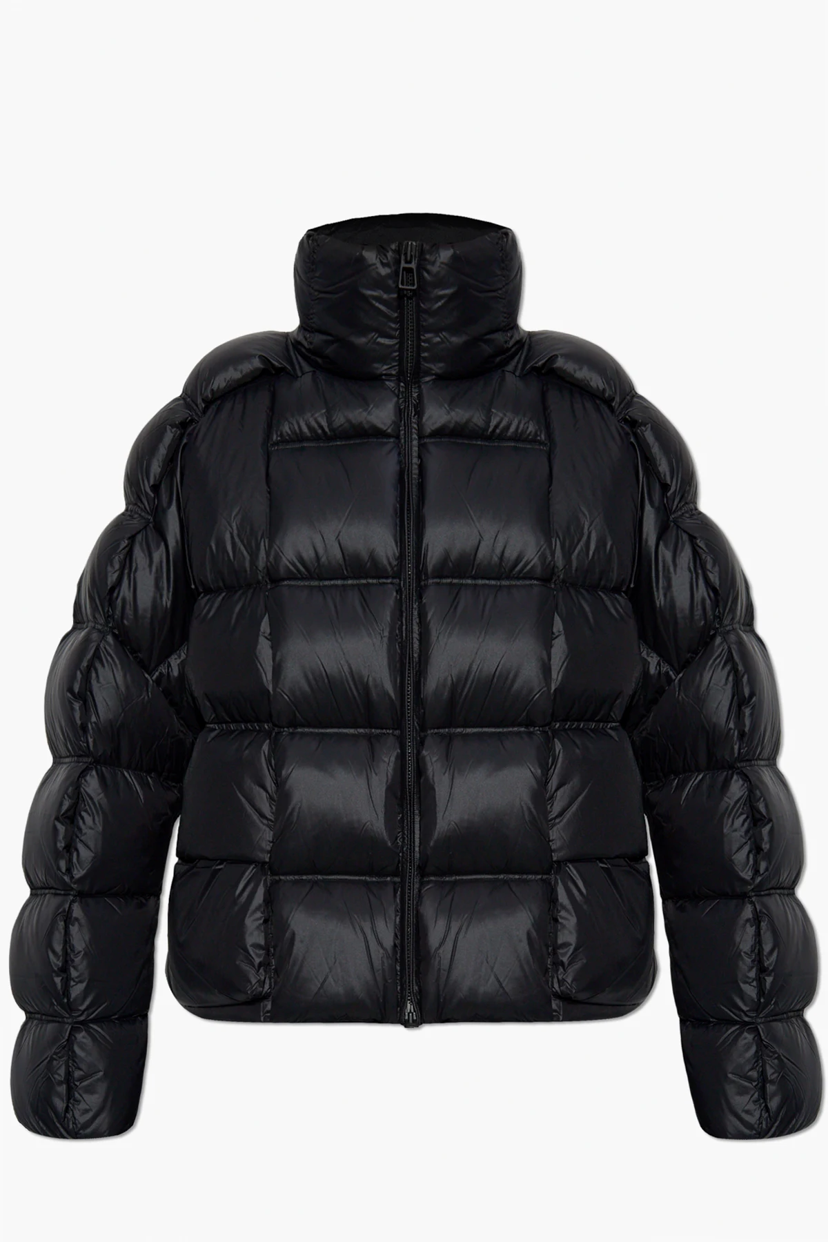 BLACK Down jacket with hood