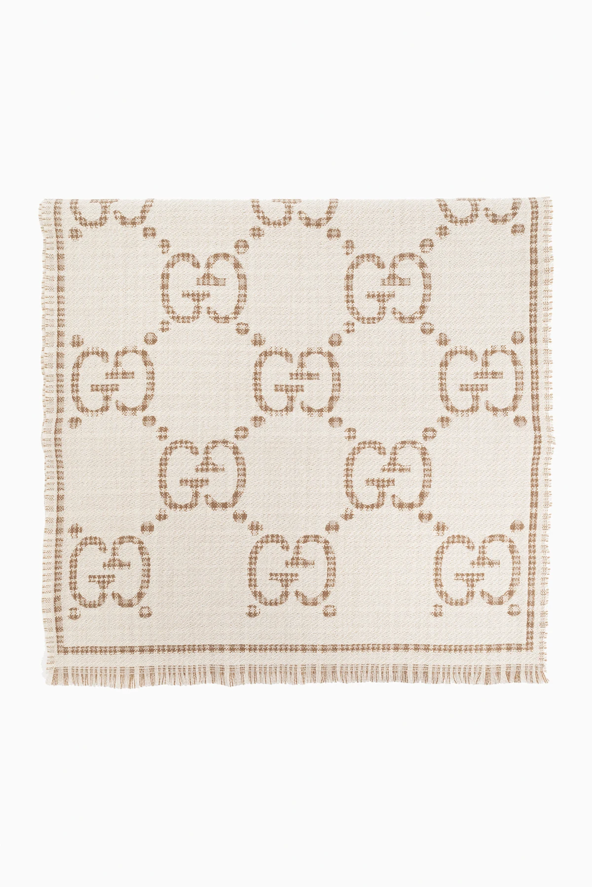 cream Scarf with lurex yarn