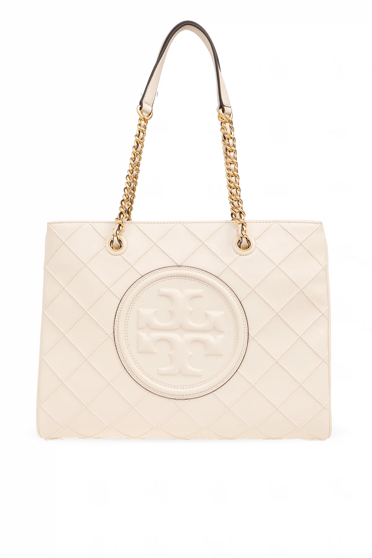 cream Tory Burch `Fleming Soft` Shopper Bag