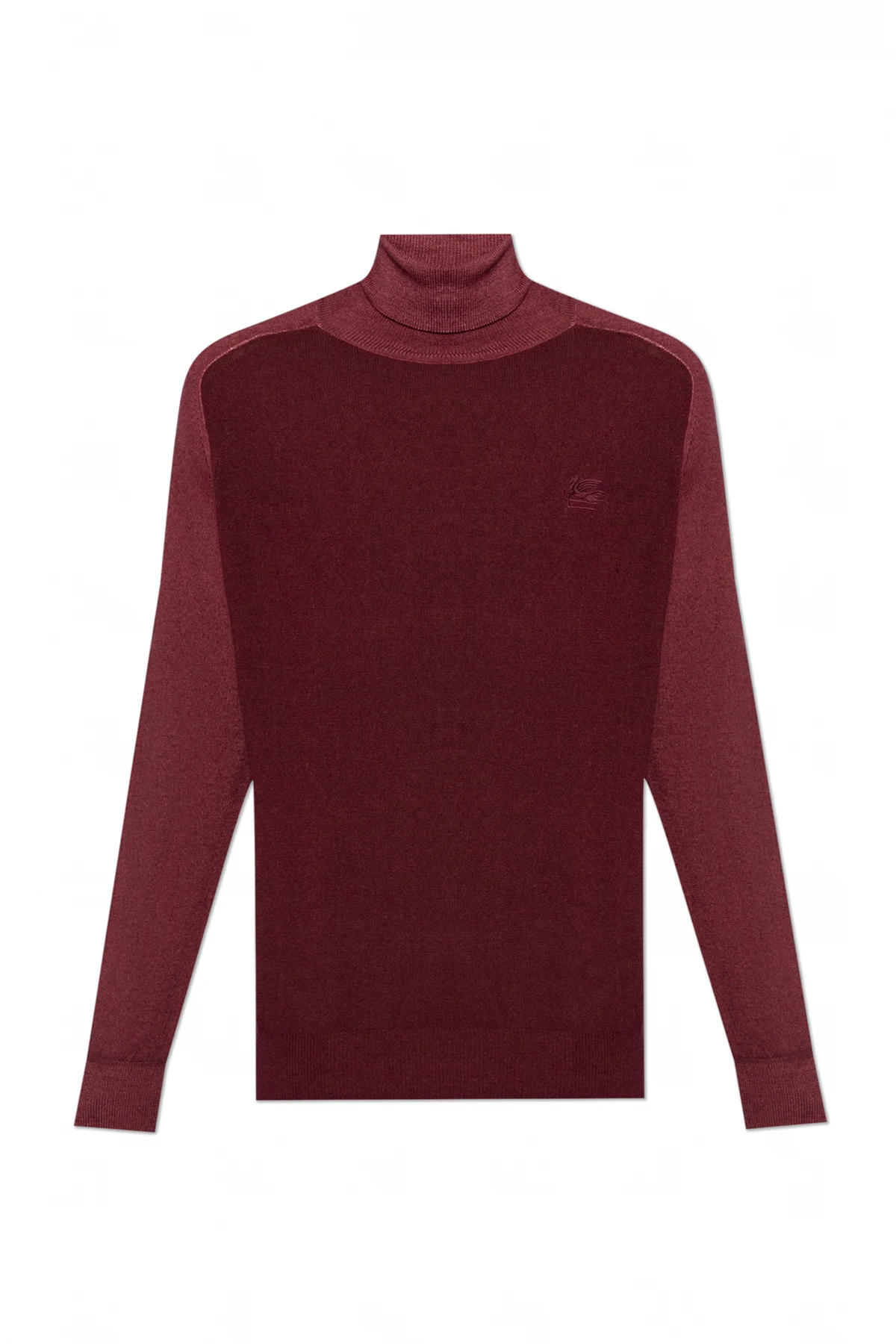 BURGUNDY Wool Turtleneck Sweater