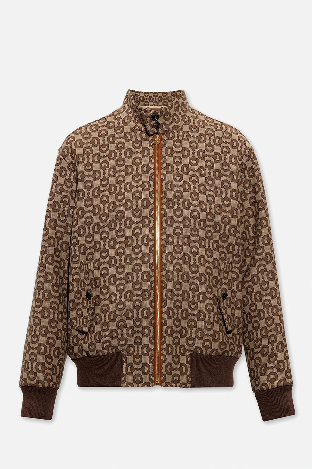 Wool jacket with standing collar