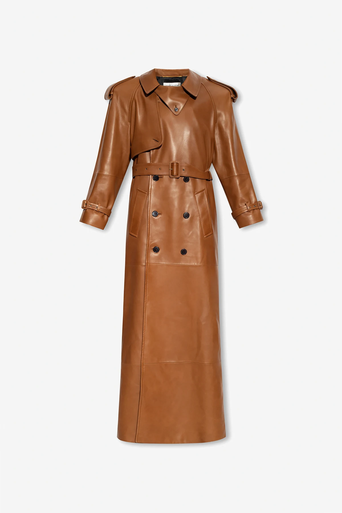 Leather trench coat