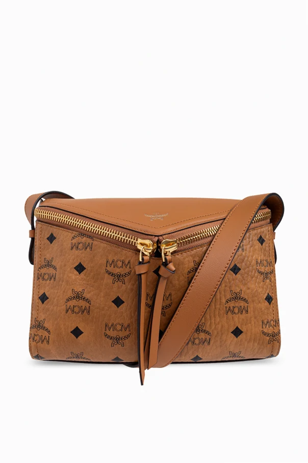 BROWN Shoulder bag with Visetos print